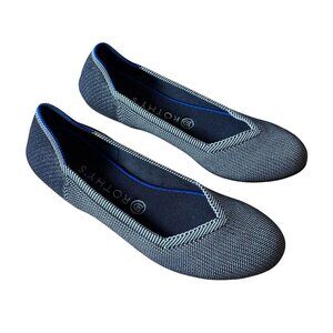 Rothy's Birdseye Woven Gray Checkered Knit Flats Women's Size 10 in EUC!